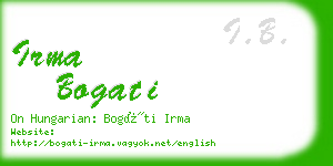 irma bogati business card